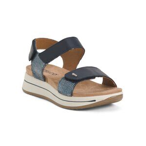 IGI&CO Navy Made In Italy Leather Flatform Sandals